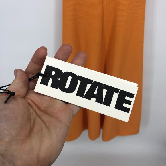 NWOT Rotate BIRGER CHRISTENSEN Orange Lavine Midi open back Dress - Picture 10 of 10